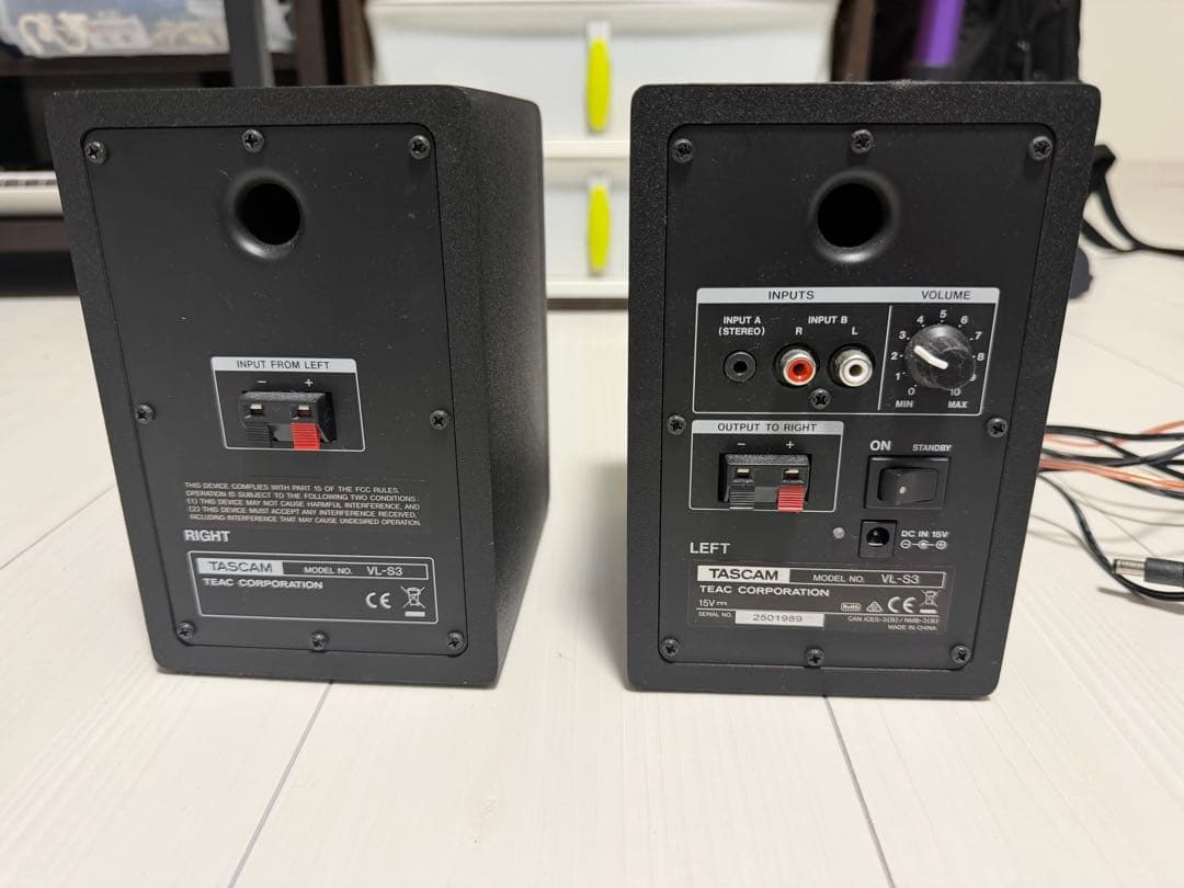 TASCAM VL-S3 2ウェイパワードモニタースピーカー 3インチ ペア