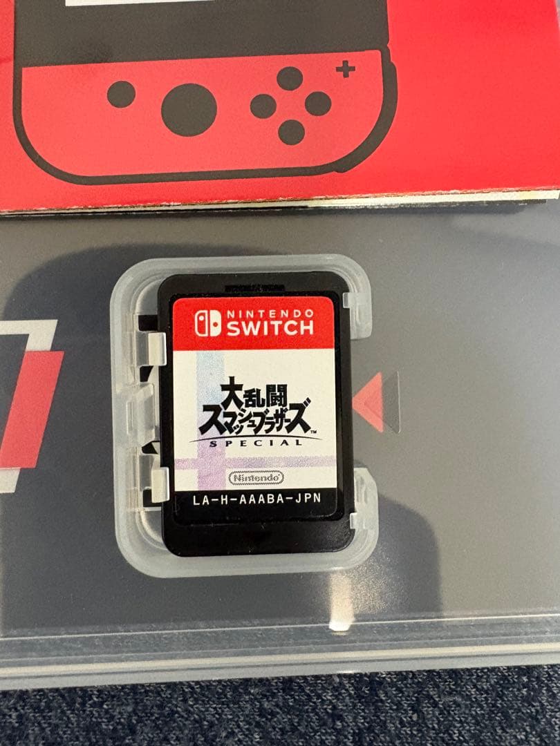 【ケース付き】(付属品全有) Nintendo Switch本体 青赤+スマブラ