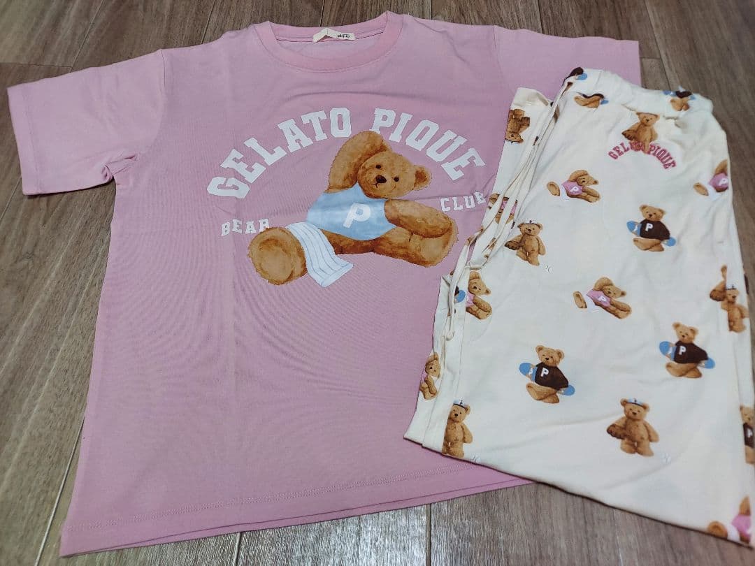 新品未使用　ジェラートピケ　クマベア　上下セット