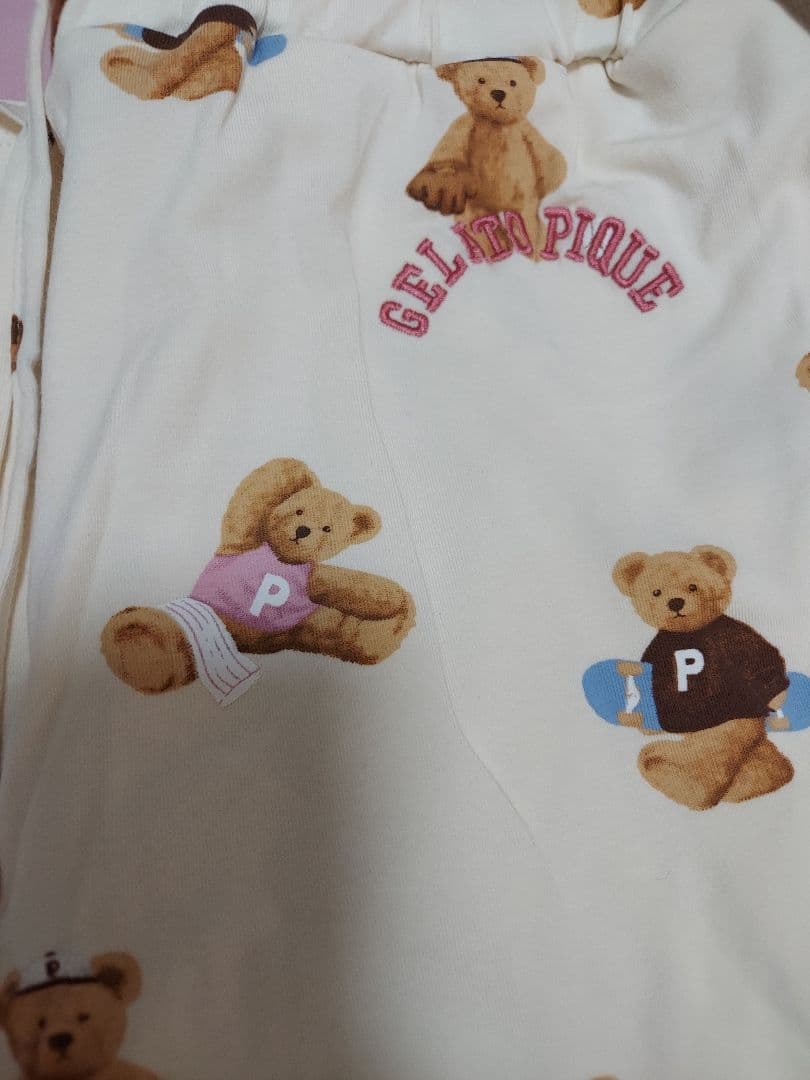 新品未使用　ジェラートピケ　クマベア　上下セット