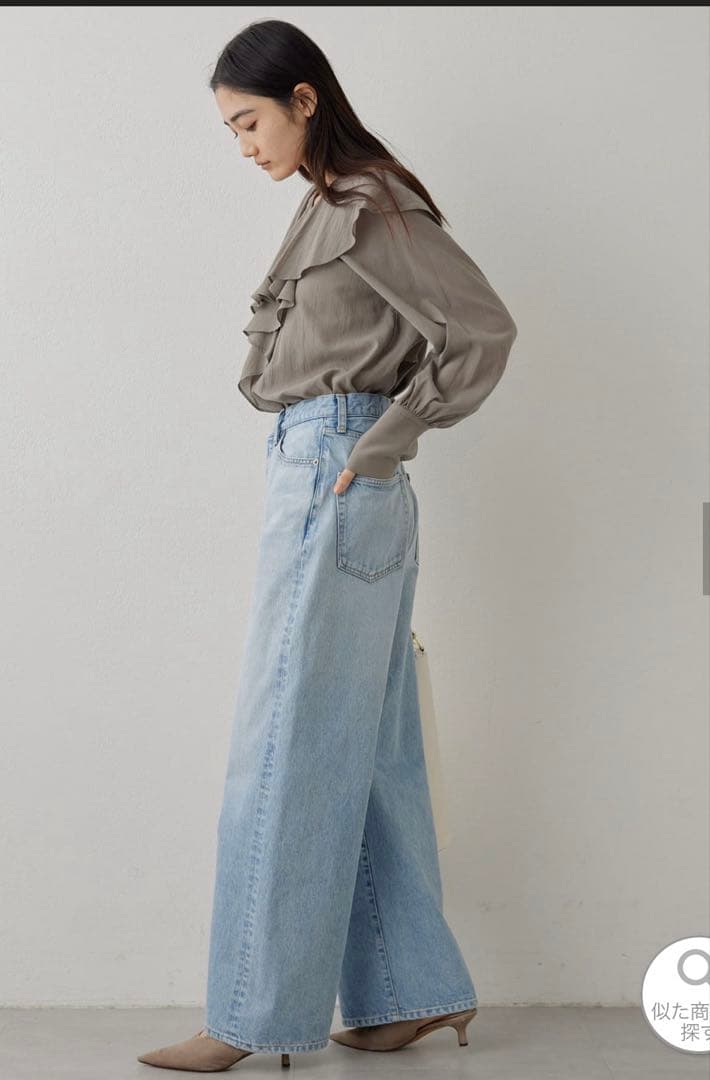 ワイドレッグデニムパンツ