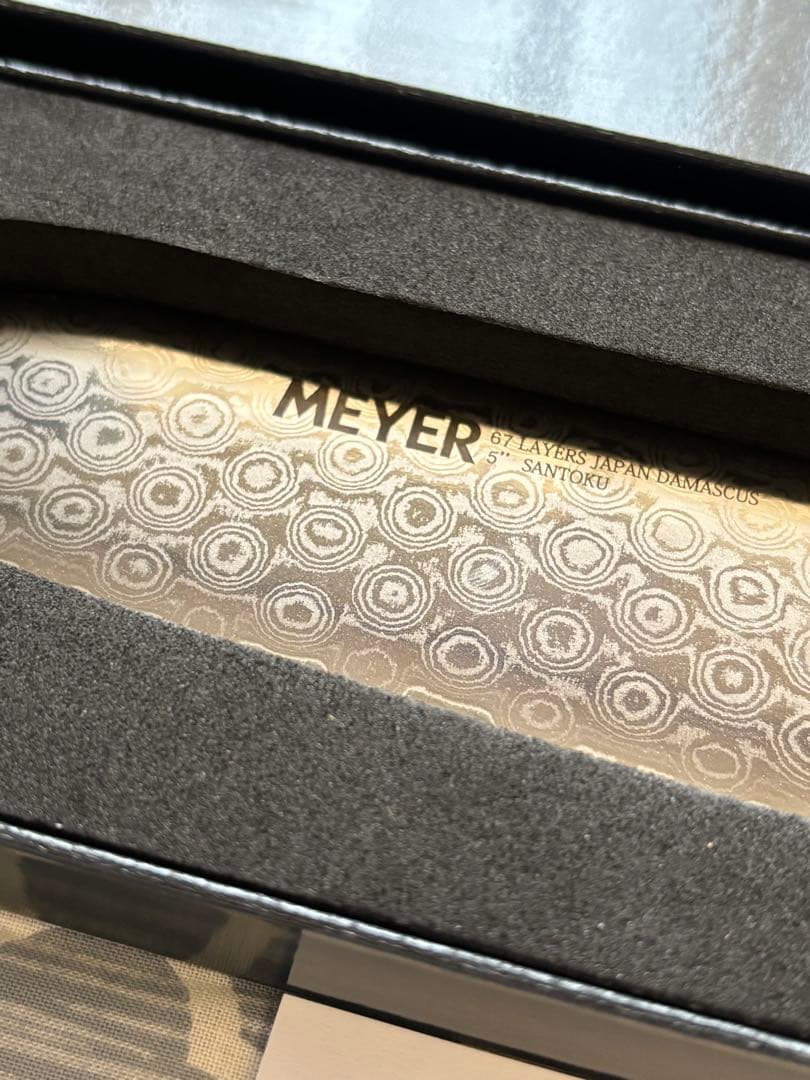 【未使用】MEYER ☆三徳包丁&ダマスカス小三徳包丁&シャープナー/ 3set