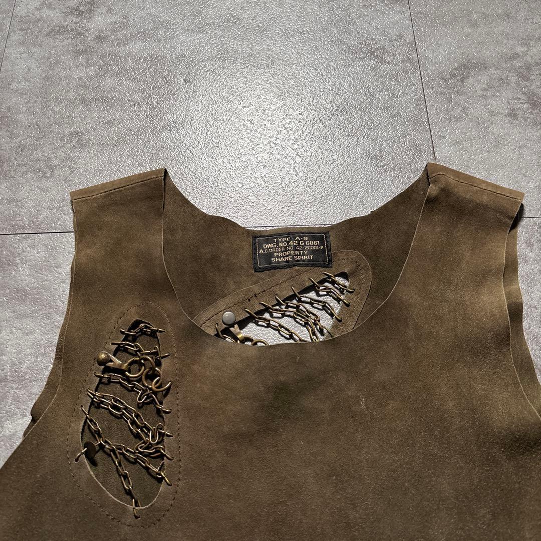 トップス SHARE SPIRIT suede leather tank top lgb
