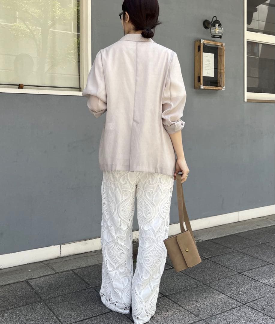 最終値下【タグ付・新品・完売品】DouDou強撚シアーダブルジャケット ベージュ