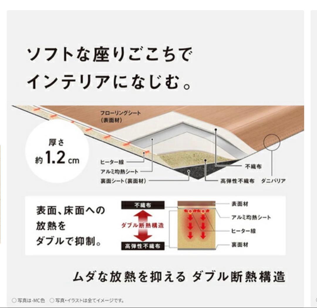 Panasonic ホットカーペット　床暖　2畳　ライトページュ
