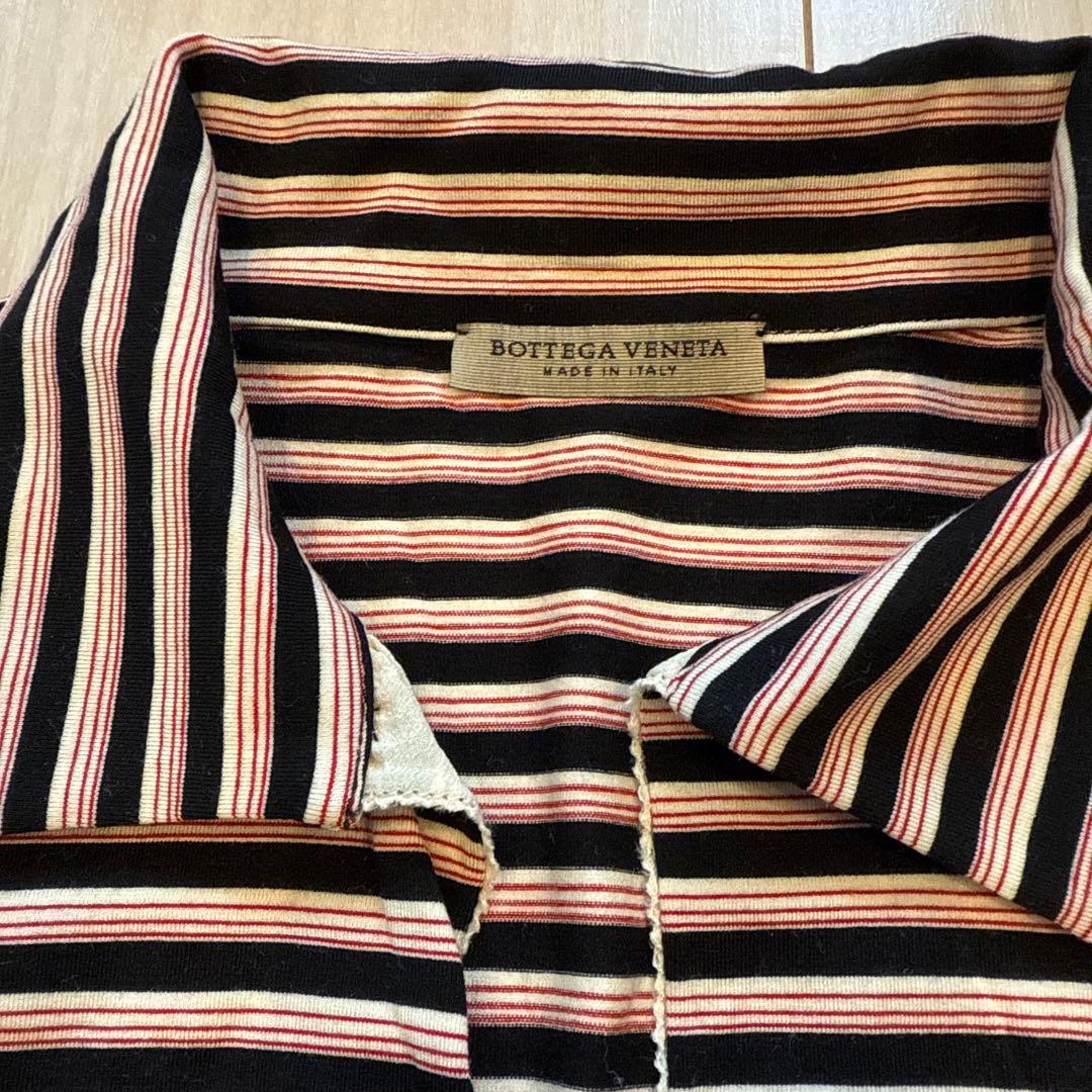 Bottega Veneta ストライプVネック ポロシャツ