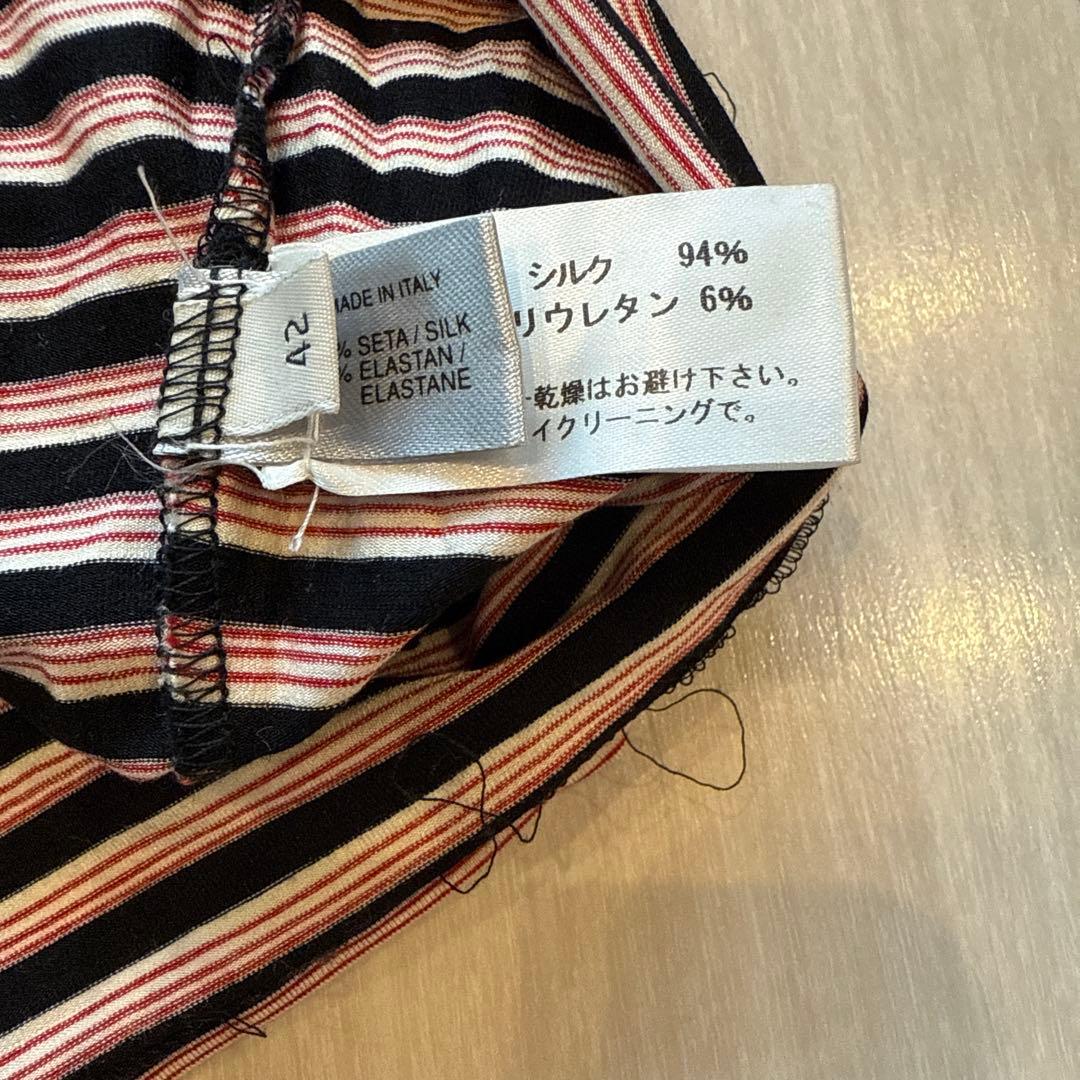 Bottega Veneta ストライプVネック ポロシャツ
