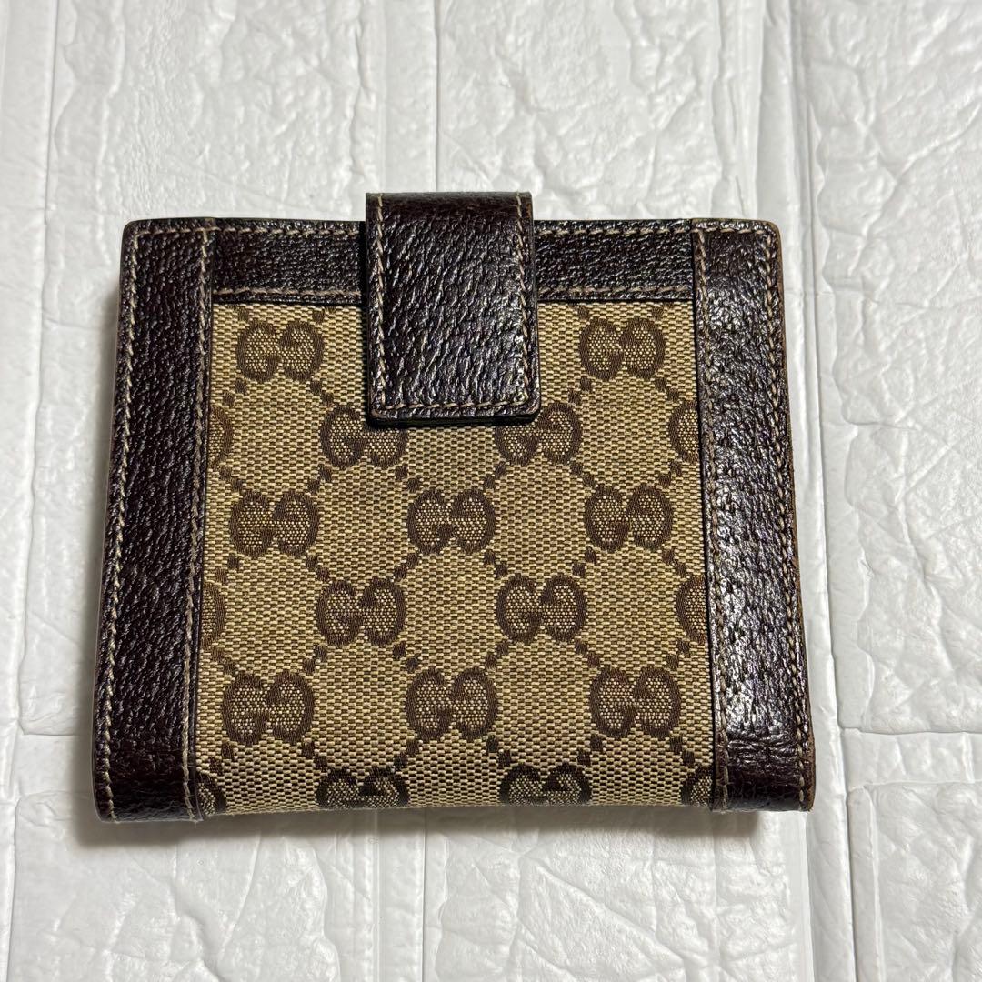 【2月末まで】GUCCI GG キャンバス 三つ折り財布 お洒落 美品 ミニ財布