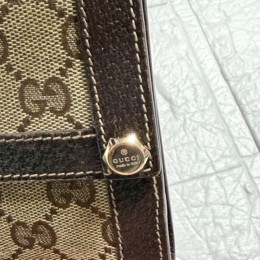 【2月末まで】GUCCI GG キャンバス 三つ折り財布 お洒落 美品 ミニ財布