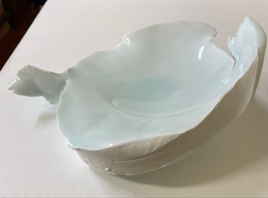 加藤委作品　青白磁まる皿