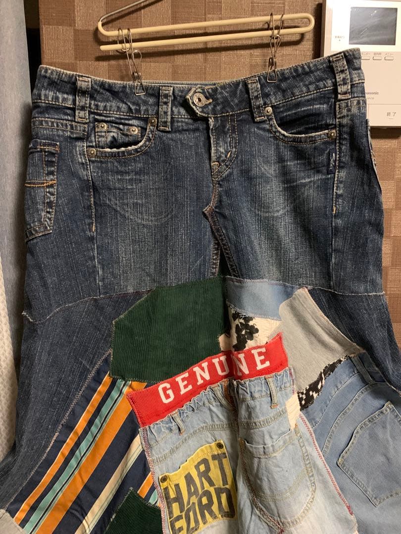 リメイク古着　デニム　ロングスカート