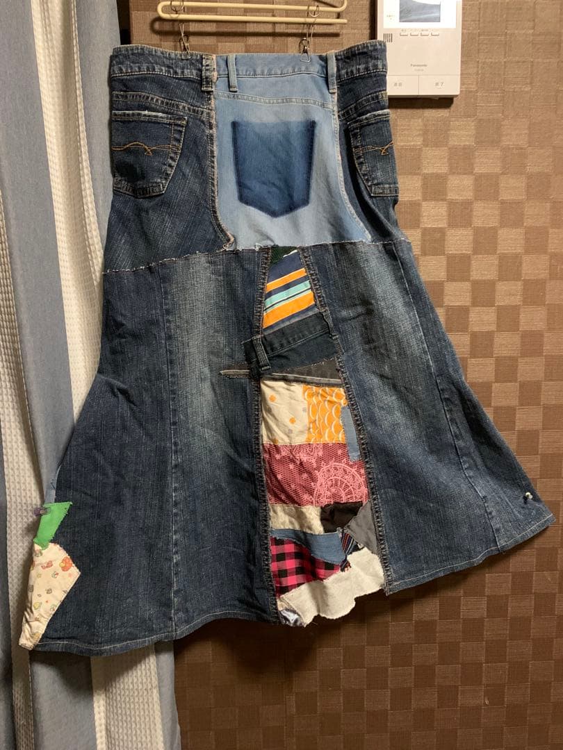 リメイク古着　デニム　ロングスカート