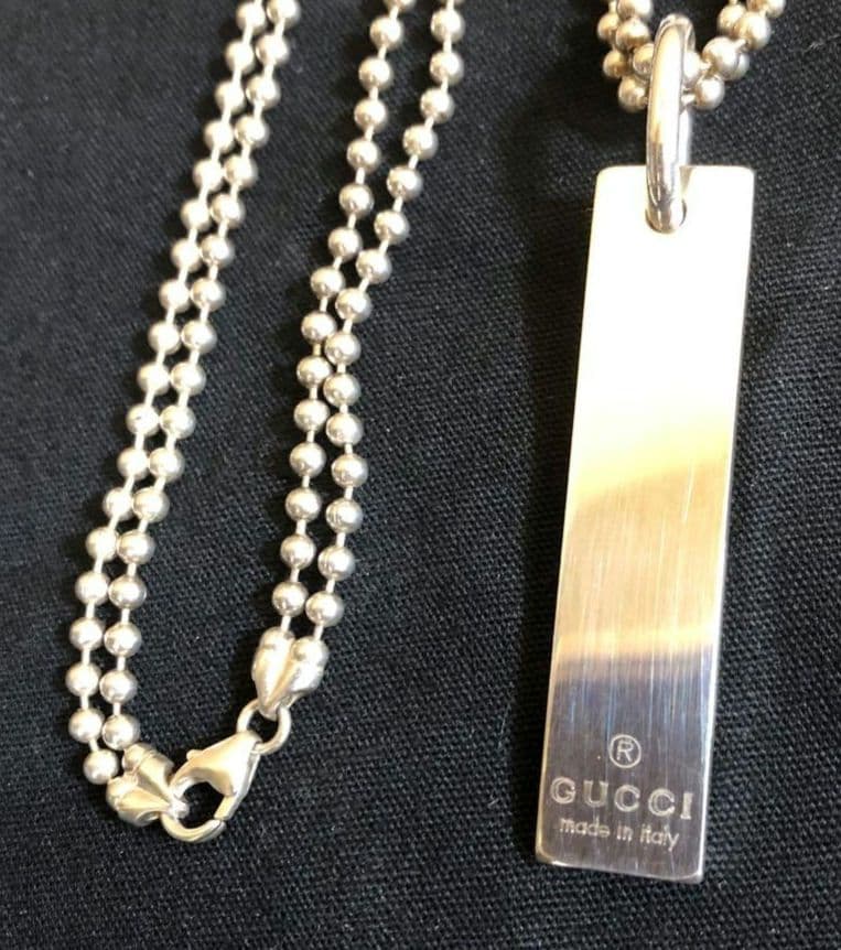 GUCCI グッチ プレート ボールチェーン 925 ネックレス