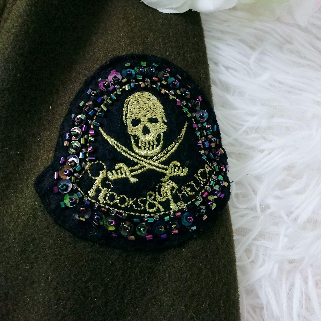【美品】AVIREX アビレックス ミリタリー コート刺繍ワッペン カーキ