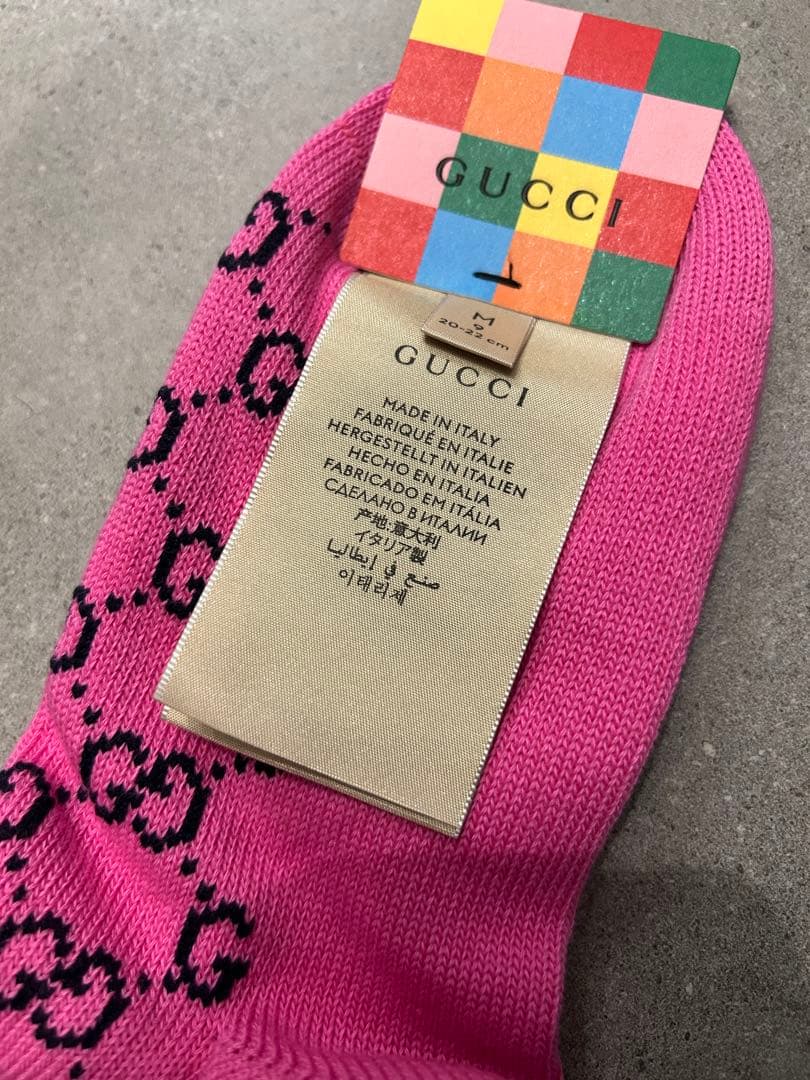 新品　GUCCI グッチ　GG 　ソックス　ピンク