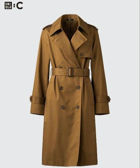 12,900円　ユニクロ　シー　UNIQLO: C　トレンチコート　ブラウン