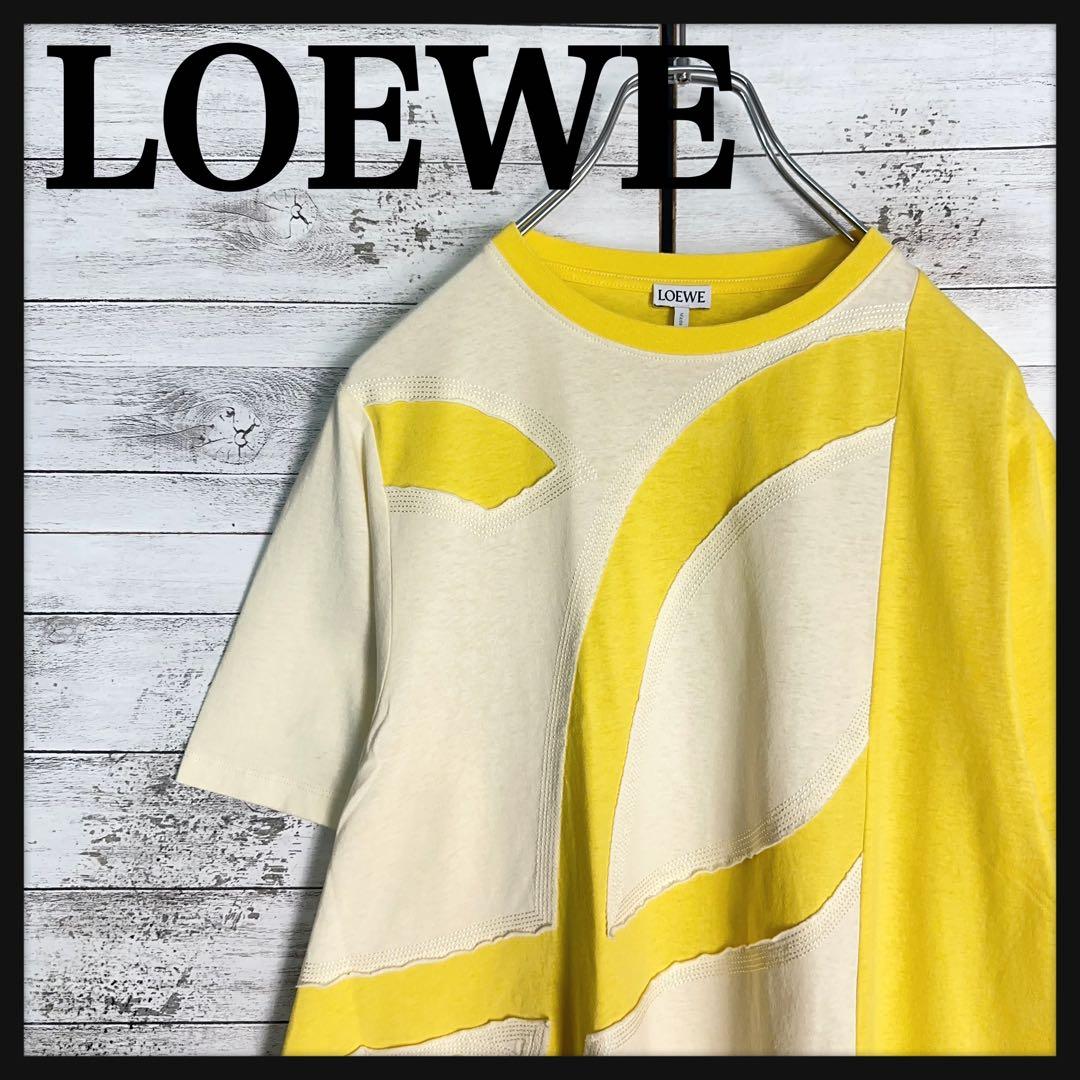 【美品・近年モデル】ロエベ　アナグラムロゴ半袖tシャツ　ステッチ アシンメトリー