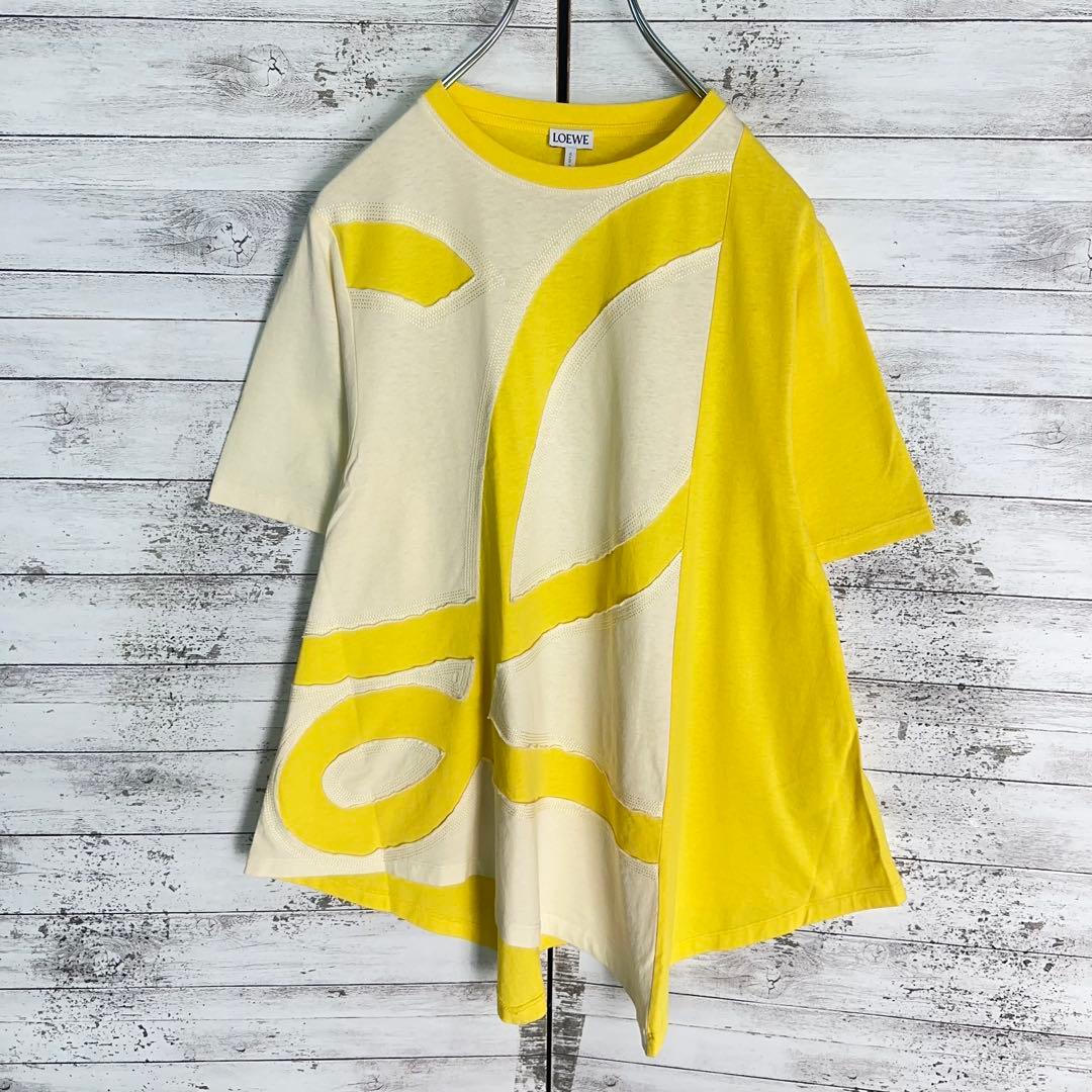 【美品・近年モデル】ロエベ　アナグラムロゴ半袖tシャツ　ステッチ アシンメトリー