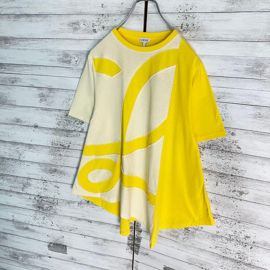 【美品・近年モデル】ロエベ　アナグラムロゴ半袖tシャツ　ステッチ アシンメトリー