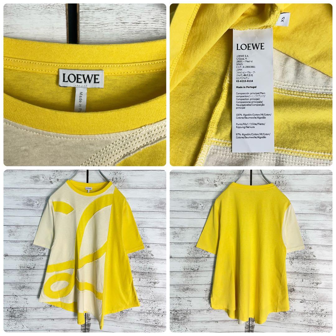 【美品・近年モデル】ロエベ　アナグラムロゴ半袖tシャツ　ステッチ アシンメトリー