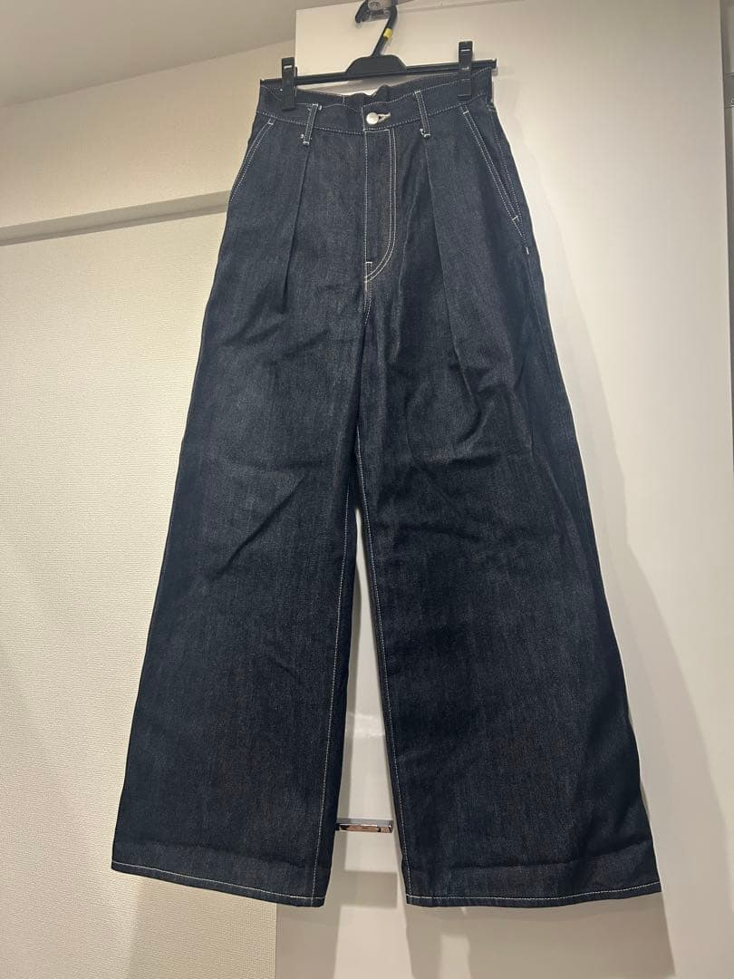 【未使用に近い】Selvage Denim TwoTuck Wide Pants