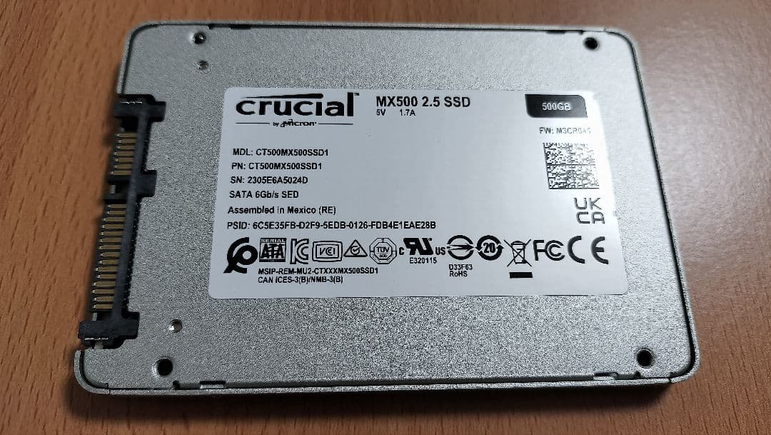 Crucial MX500 500GB 2.5 SSD クルーシャル
