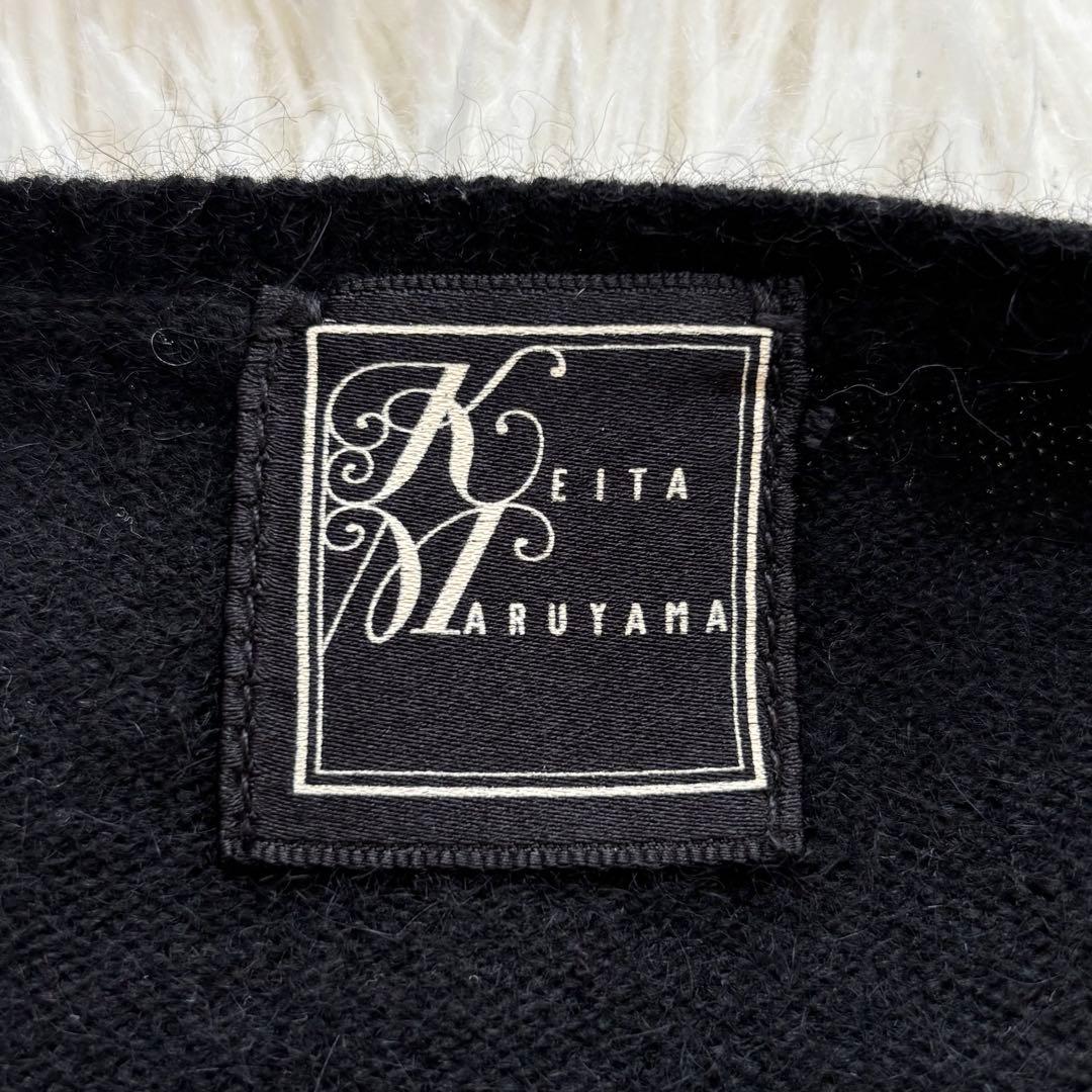 美品KEITA MARUYAMAニットカーディガン 花柄刺繍 アンゴラ混 黒 S
