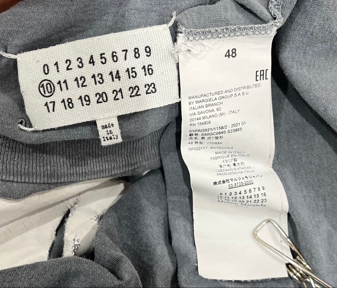 メゾンマルジェラ 21SS CAMEO Tシャツ メンズ 46 グレー トップス