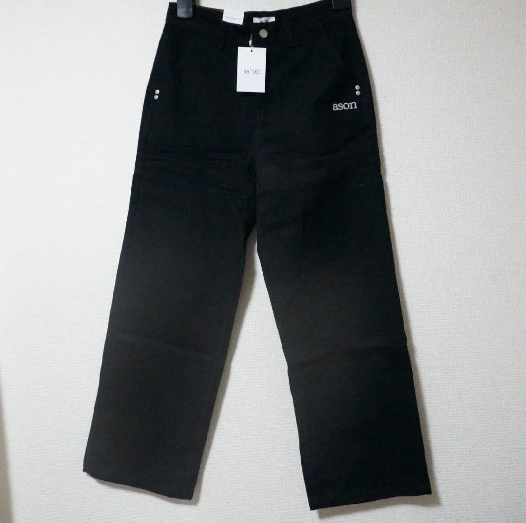 as\"on アズオン SMOG WIDE PANTS ブラック ason 韓国