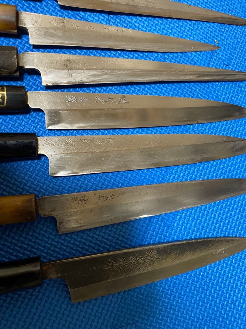手作り柳刃包丁 7本セット. 有次、正本。。