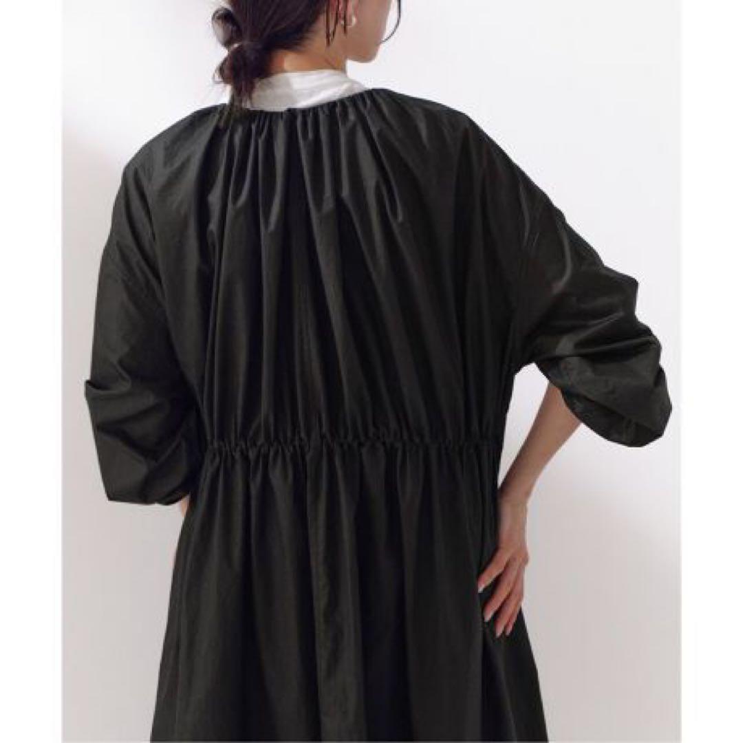 イエナ 24SS 定価4.6万 ノーカラー スプリングコート ブラック ドロスト
