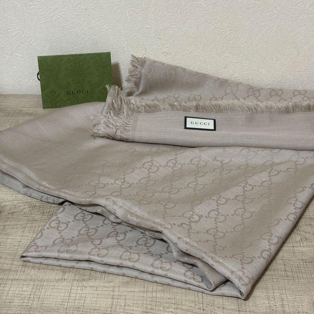 GUCCI GGロゴ ストール ベージュ