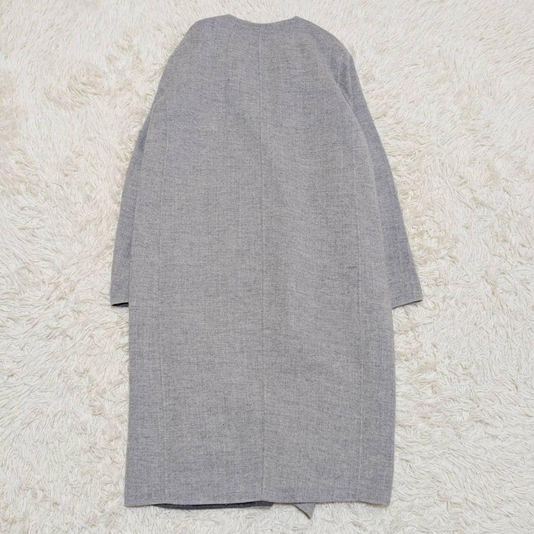 Theory リバーコート ダブルフェイス ロング丈 カシミヤ混 グレー S