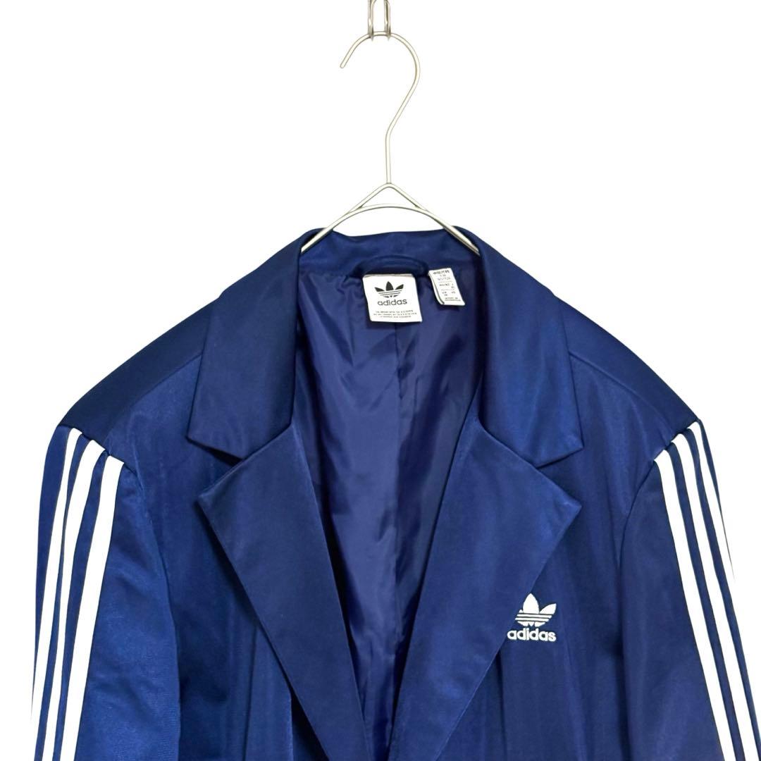 adidas テーラード　ジャケット　ナイロン　スポーツミックス　青