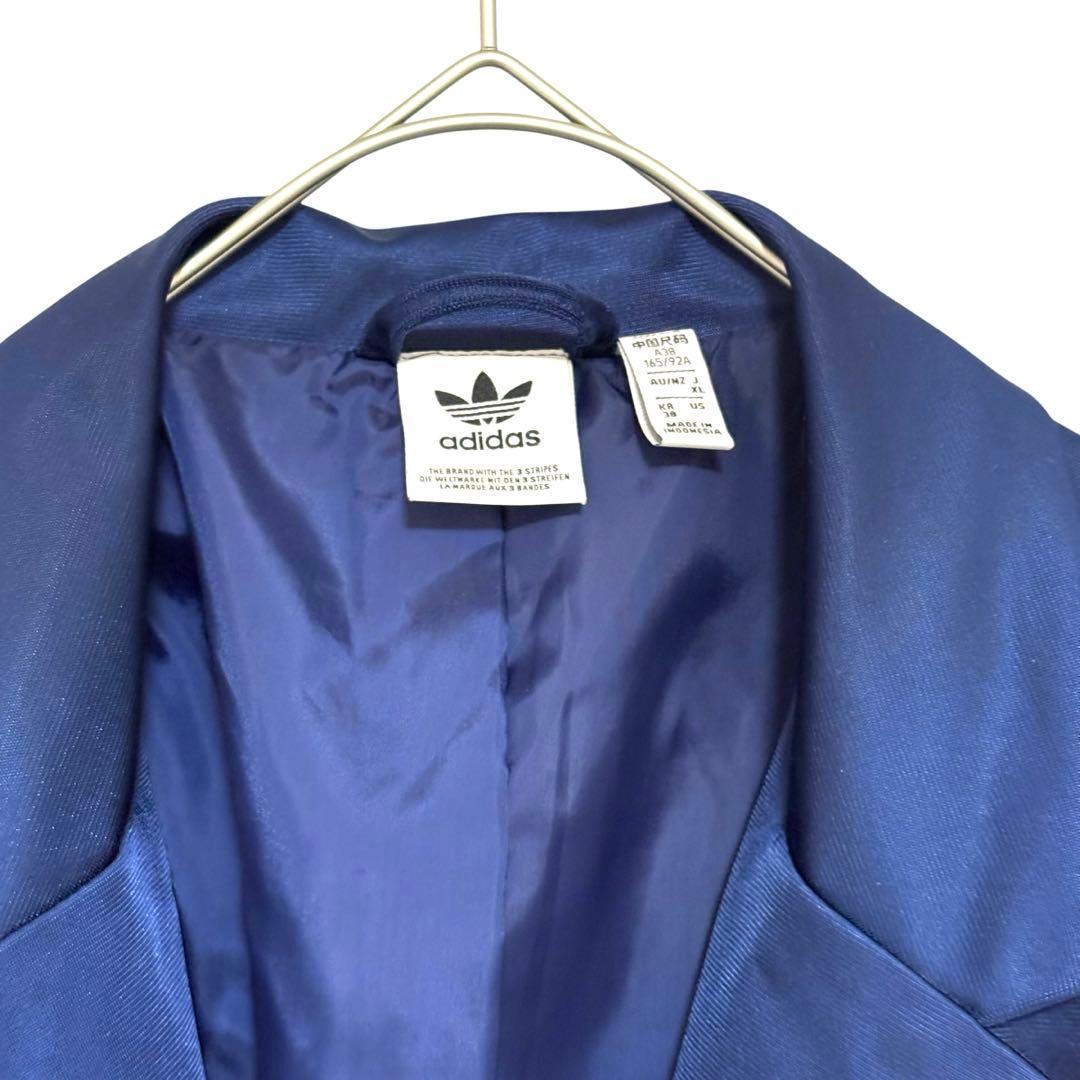 adidas テーラード　ジャケット　ナイロン　スポーツミックス　青