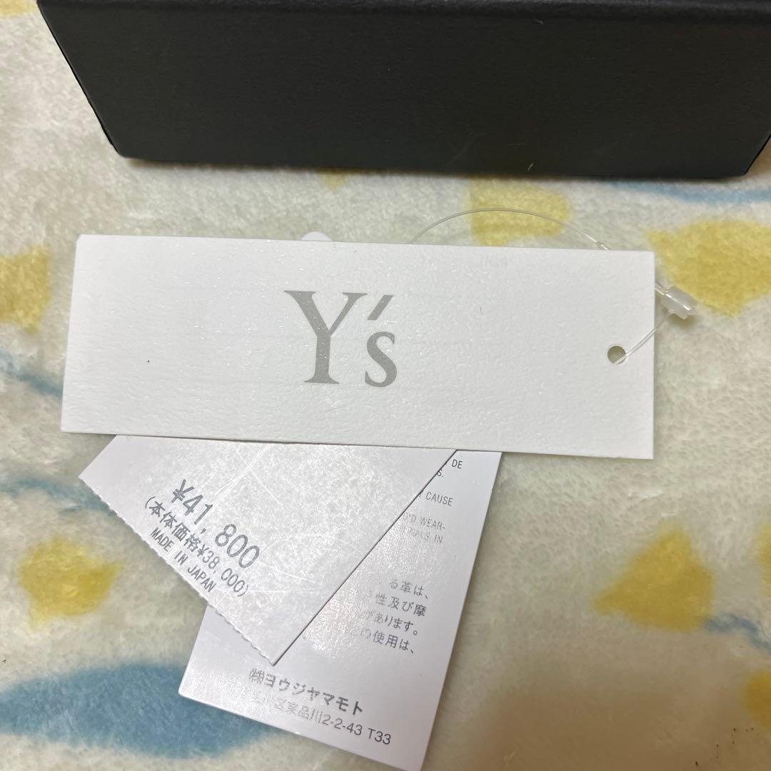 Y's がま口財布 ブラック レザー シルバー金具 定価41800円 日本製