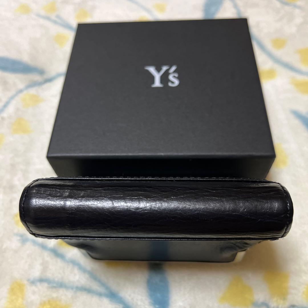 Y's がま口財布 ブラック レザー シルバー金具 定価41800円 日本製