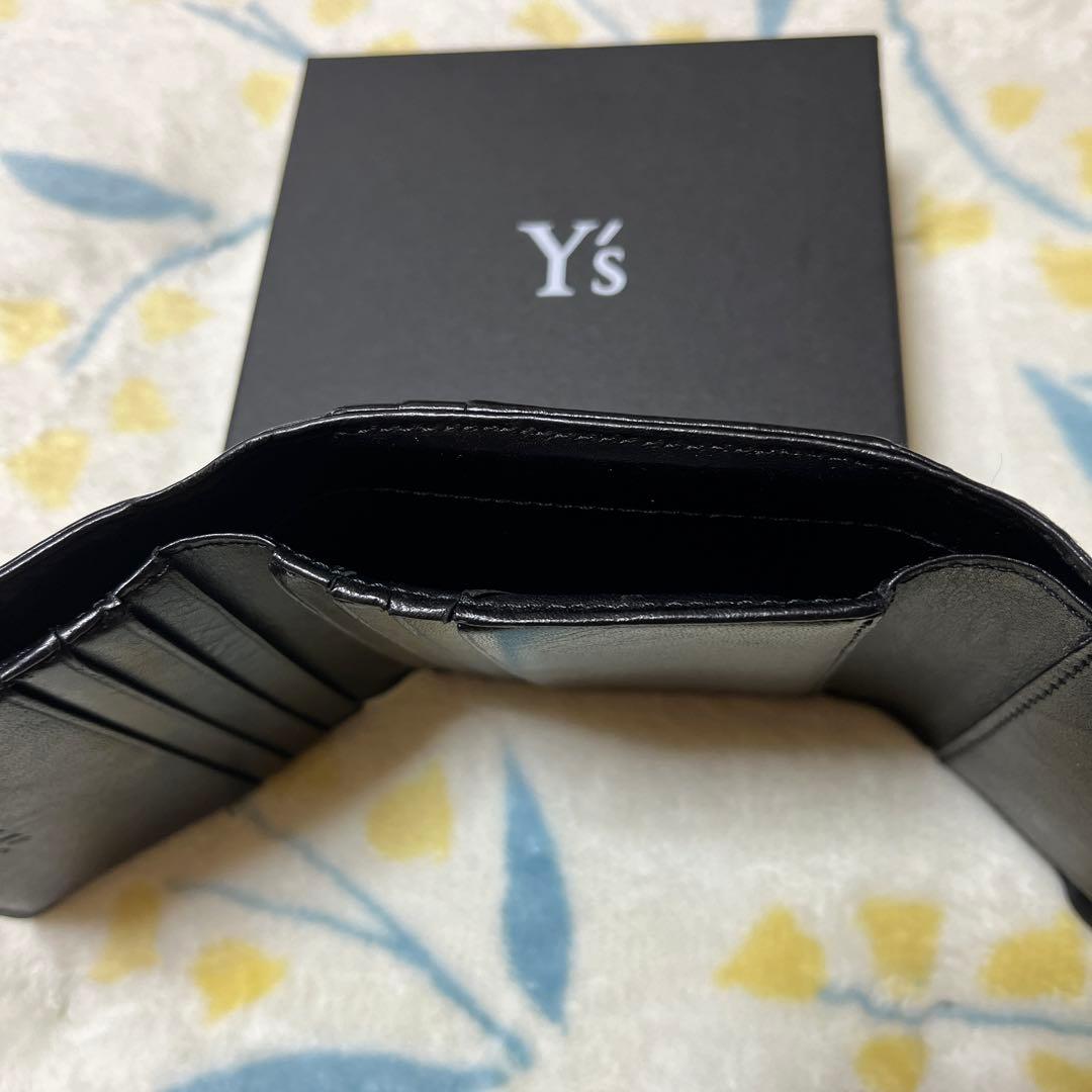 Y's がま口財布 ブラック レザー シルバー金具 定価41800円 日本製
