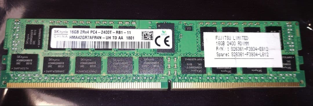 【同型番8枚】SK hynix 16GB ECC RDIMM（計128GB）