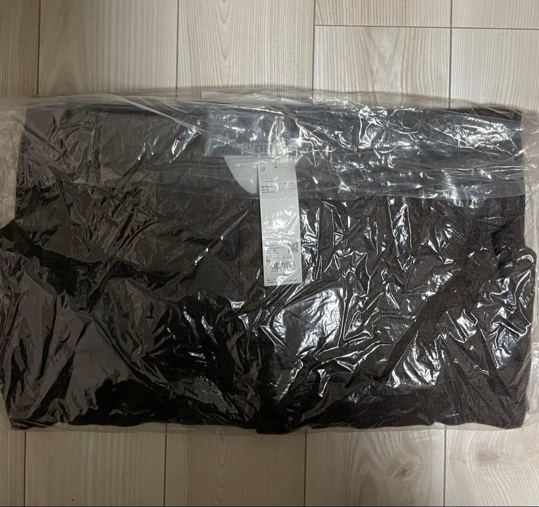 23FW UNIQLOU ニットオーバーサイズシャツジャケット　Brown L