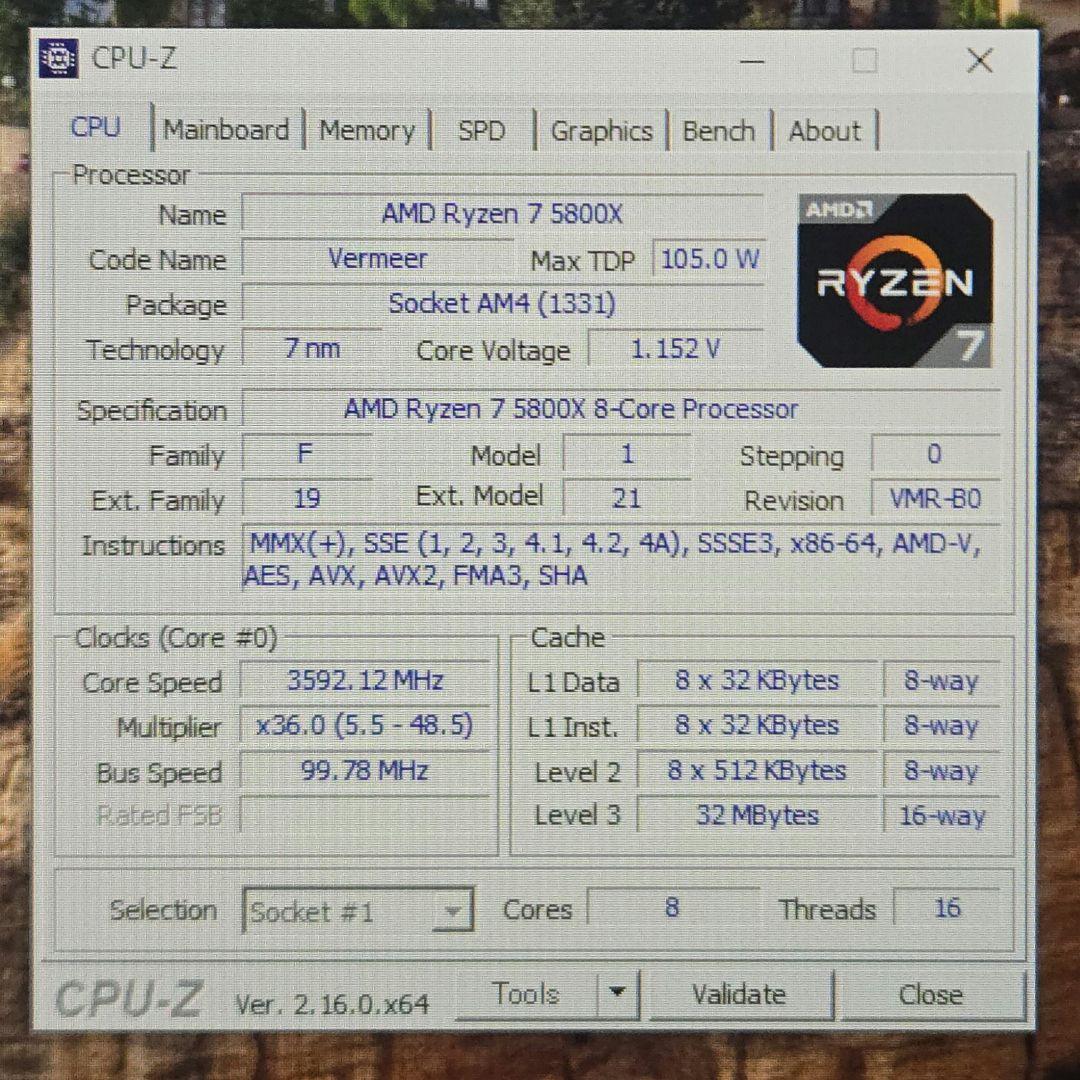 CPU Ryzen7 5800X