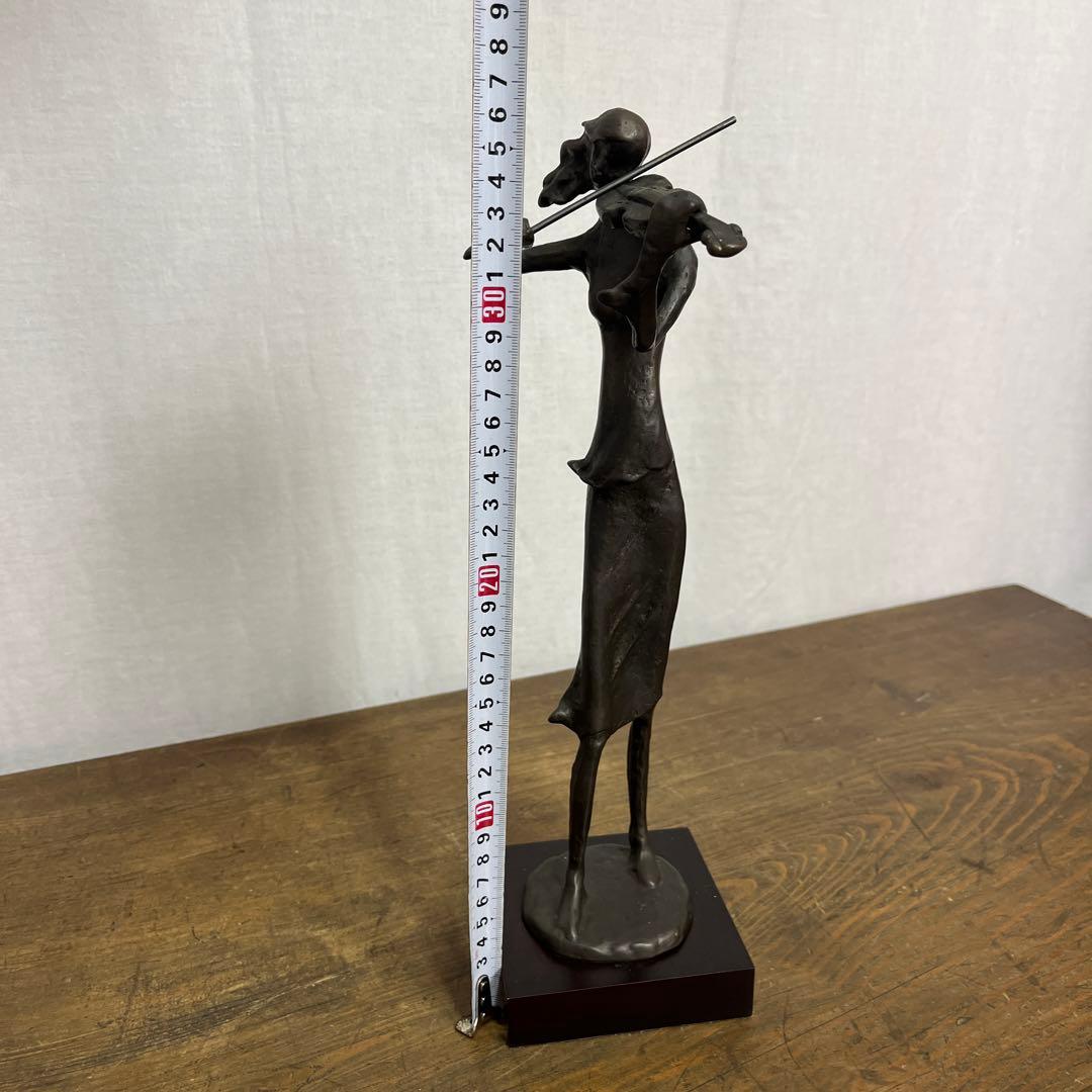 古雑貨ビンテージ品◾️ブロンズ製 女性像 バイオリニスト オブジェ 置物