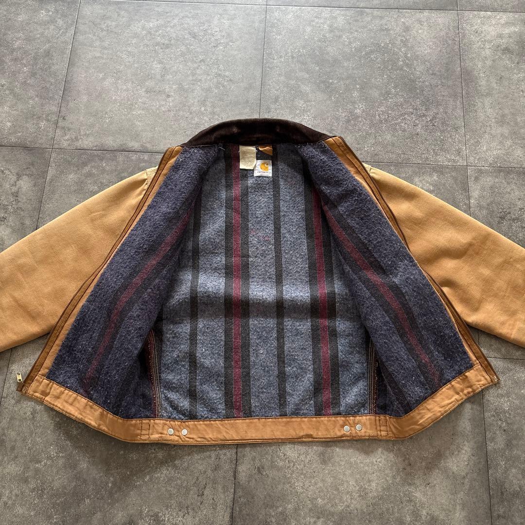 carhartt デトロイトジャケット　ブラウン　usa製 フェード　希少サイズ