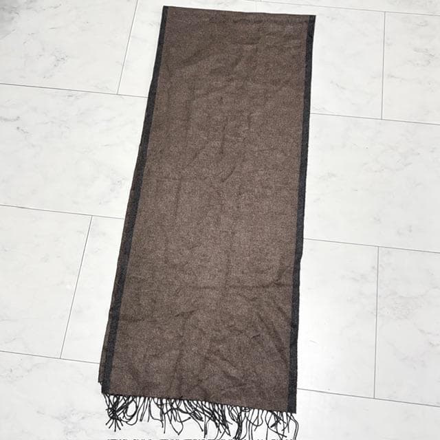 新品未使用★アニオナ シルクリバーシブルマフラー 焦げ茶×チャコールグレー 伊製
