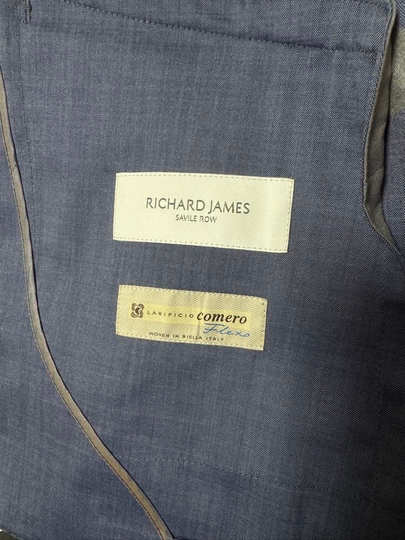 RICHARD JAMES テーラードジャケット ブルー　シャンブレー調