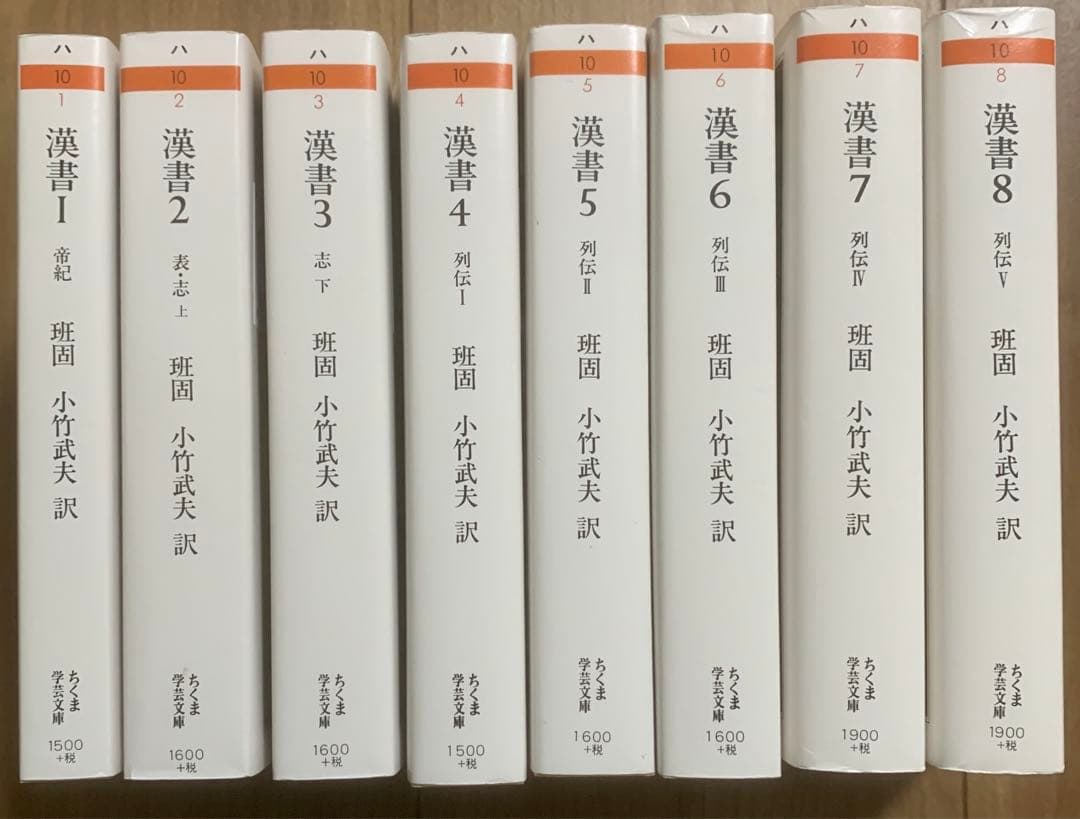 漢書　ちくま学芸文庫　全巻8巻セット