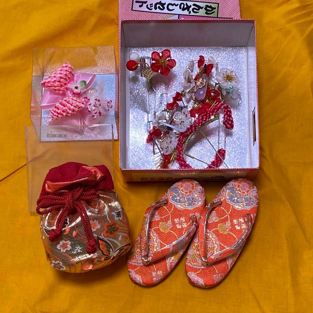 お宮参り　七五三　女の子　かんざし　バッグ　草履