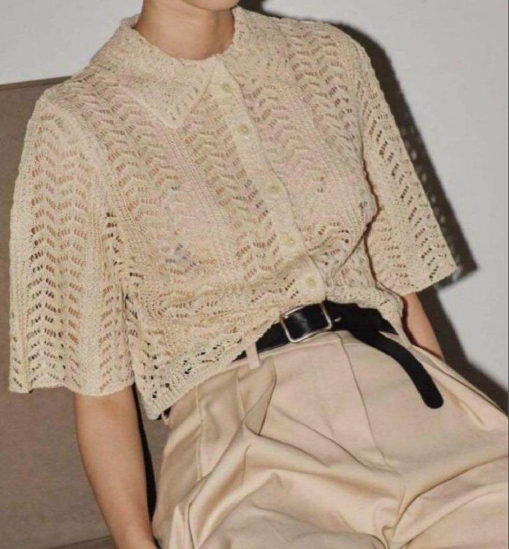 tomato　todayful Lace Knit Shirts クリーム