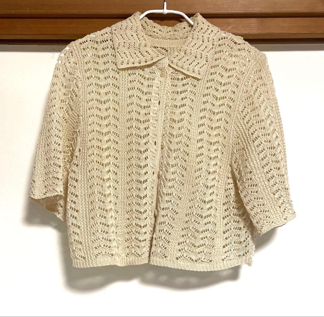 tomato　todayful Lace Knit Shirts クリーム