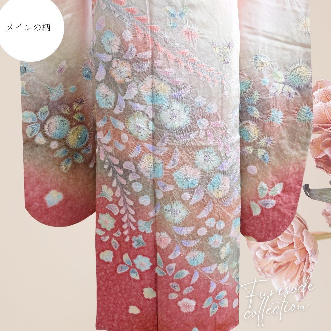 振袖フルセット　辻が花絞り　作家物　ピンク　豪華古典　正絹　成人式